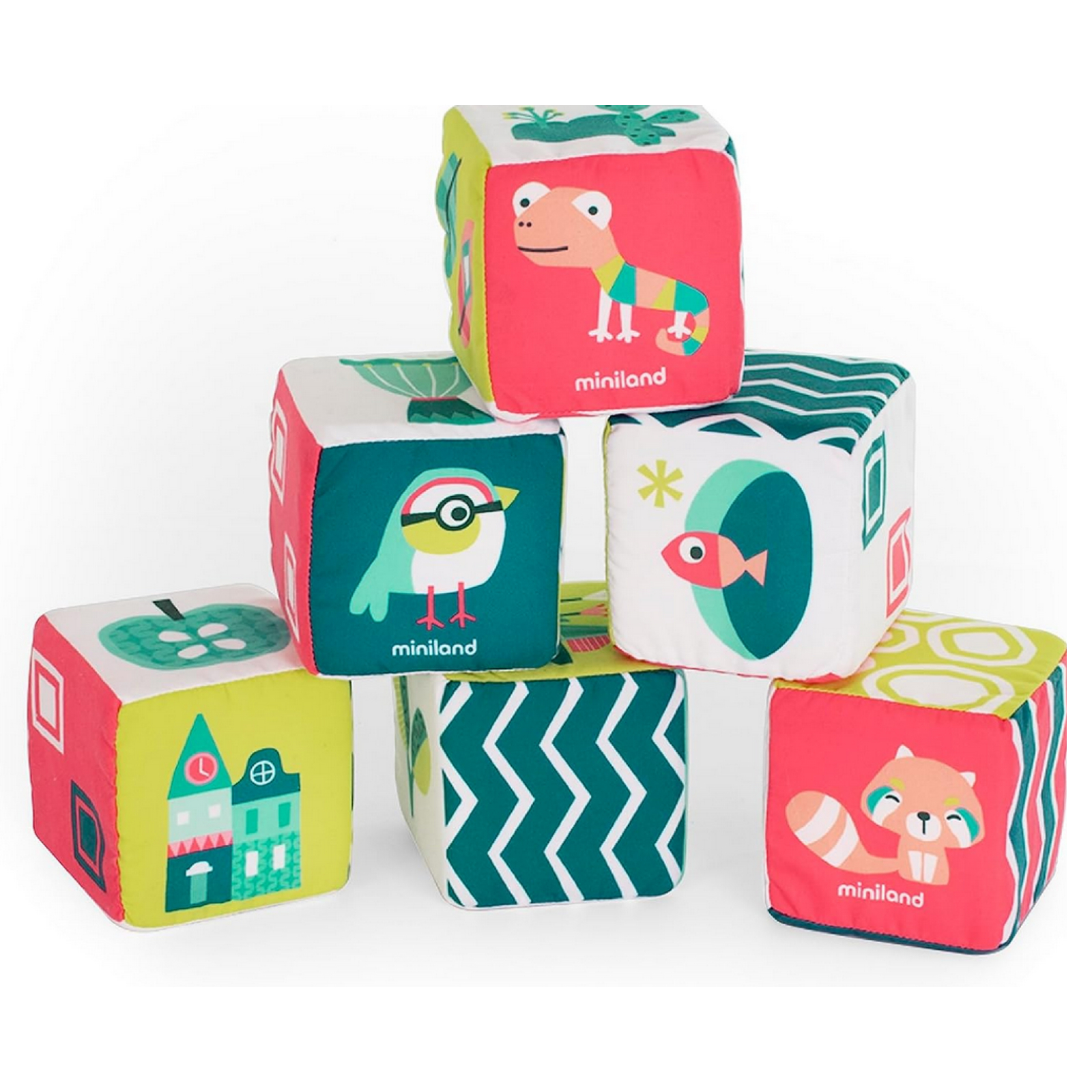 Soft Rattle Cubes, Set of 6