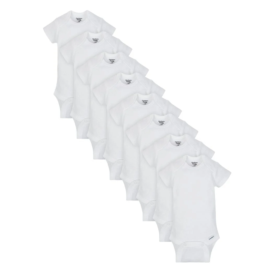 Gerber Baby 8-Pack Short Sleeve Onesie Bodysuits