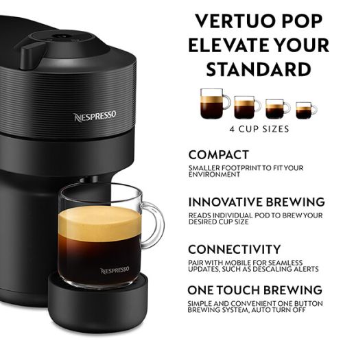 Vertuo Pop Coffee Machine, Liquorice Black