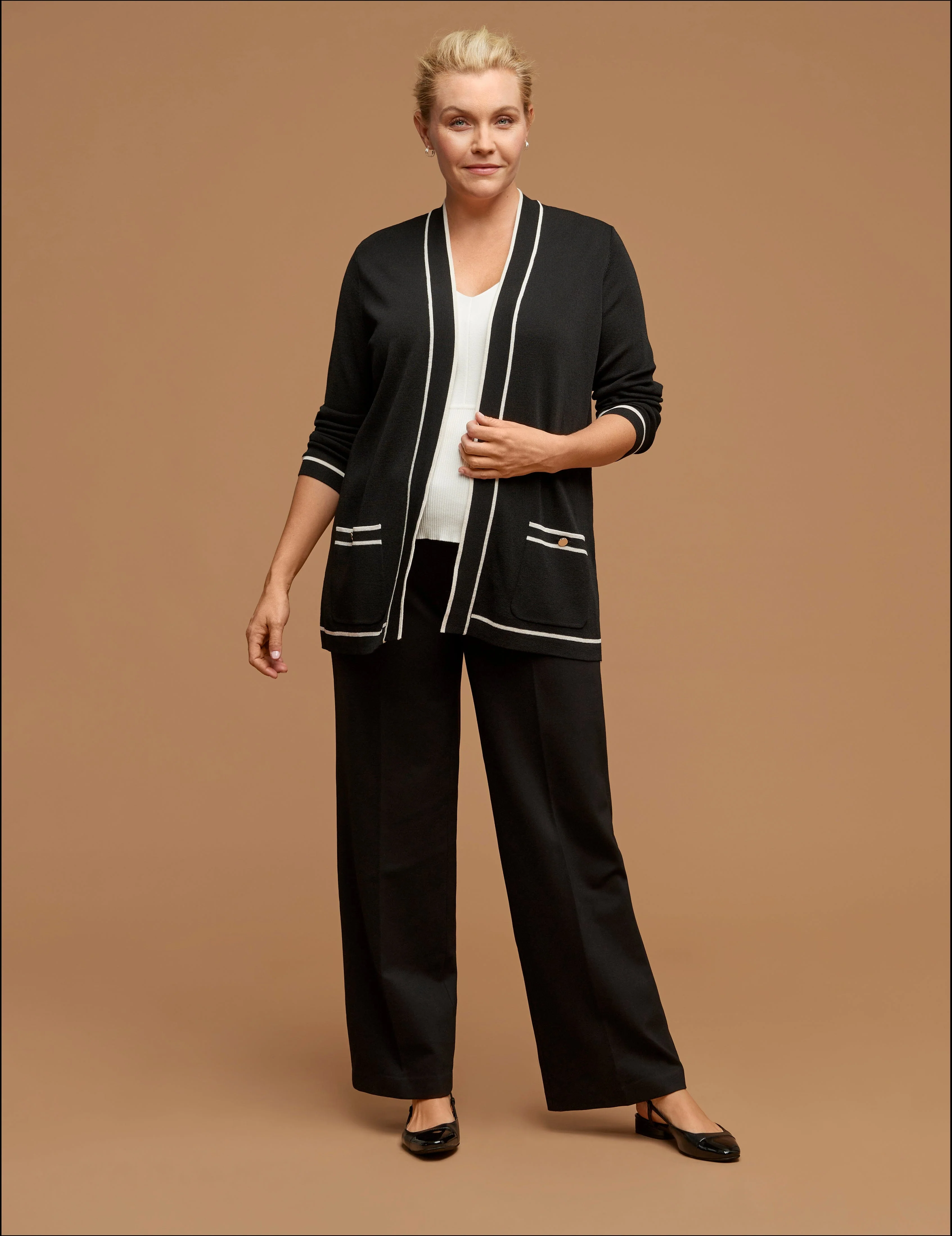 Plus Size Malibu Cardigan With Tipping