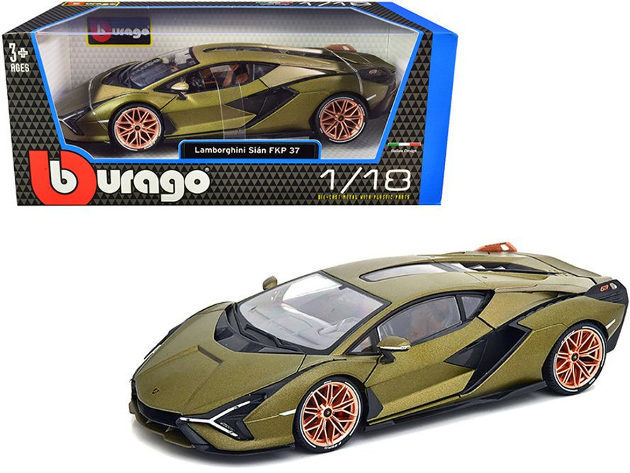 Bburago 11046GRN 1/18 Lamborghini Sian FKP 37 Matt Green Metallic